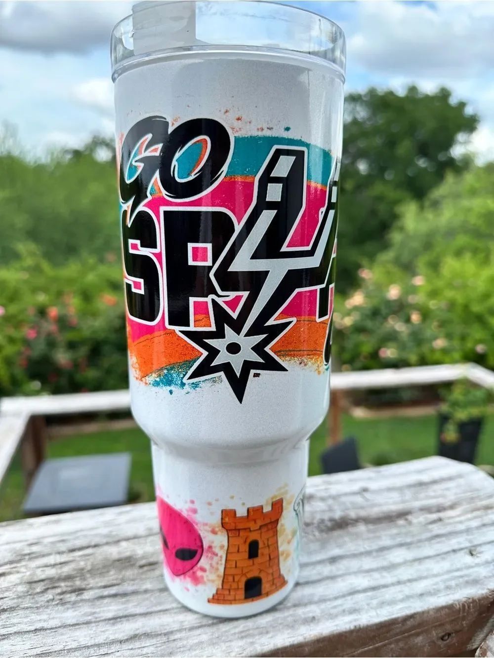 40oz Spurs Holographic Traveler Tumbler